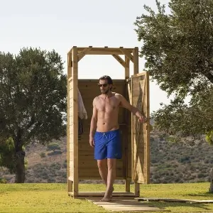 Wooden Beach Changing Cabin 226x100x100cm