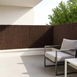 Καλαμωτή Συνθετική Premium Twin 100 (Υ) x 300 εκ. – Καφέ Σκούρο