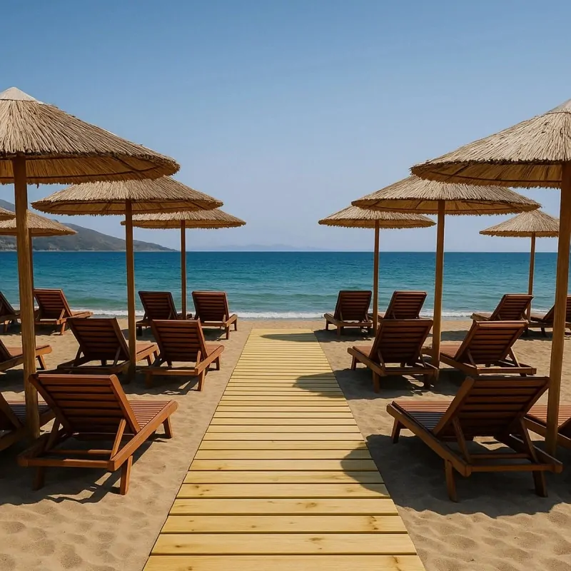 Wooden Beach Walkway Roll 65x300 cm