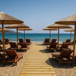 Wooden Beach Walkway Roll 65x300 cm