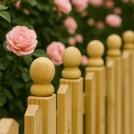 Wooden Ball Post Cap No. 7 – Decorative Fence Finial