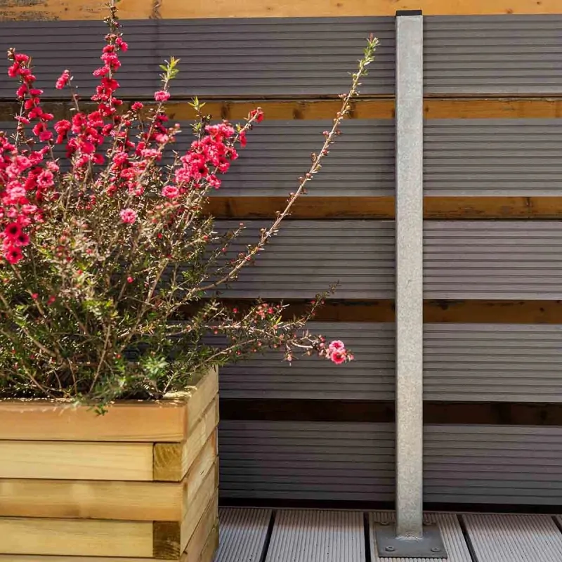 Galvanized Metal Fence Post 4 x 4 x 150 cm