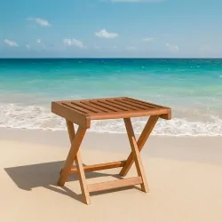 Βοηθητικό Τραπέζι Ξαπλώστρας Teak 45(Υ) x 40 x 40εκ.