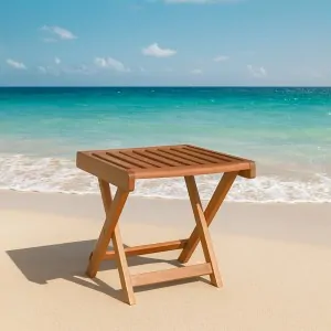 Teak Sun Lounger Side Table 45(H) x 40 x 40 cm