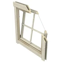 Wooden Window 40 mm – Opening System – 88.2 × 88.2 cm