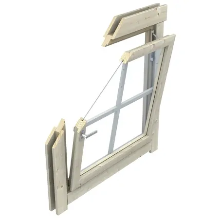 wooden shingle window 45mm - 112 x 77εκ.