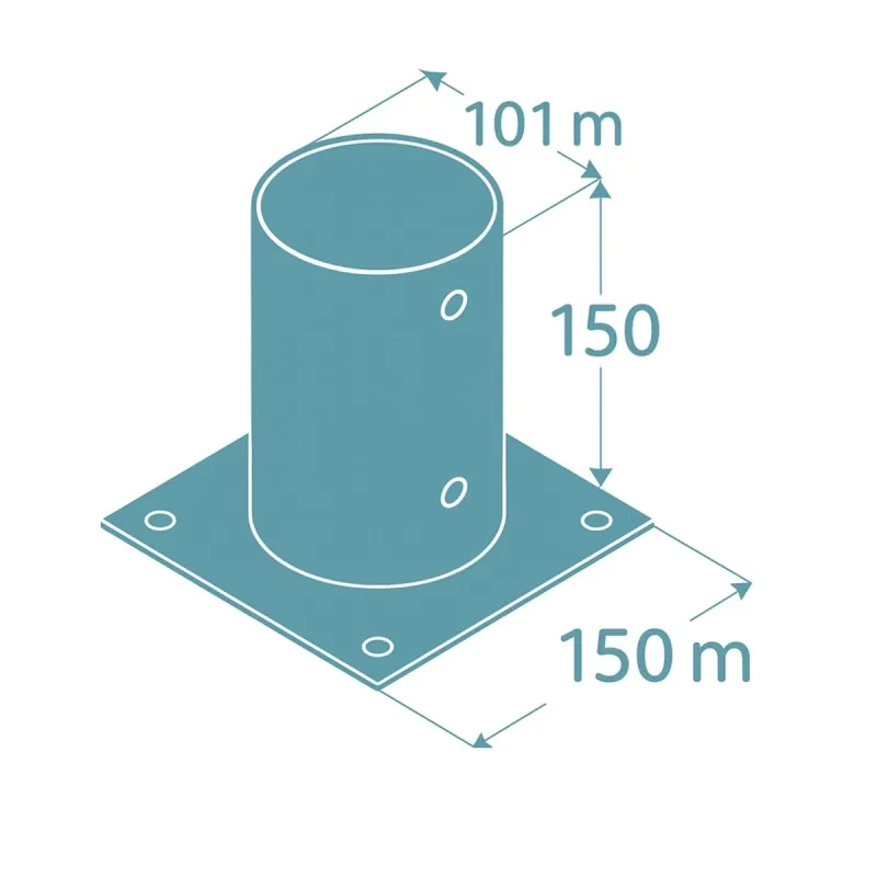 Screw-in Base for Round Wooden Beam Ø10 cm