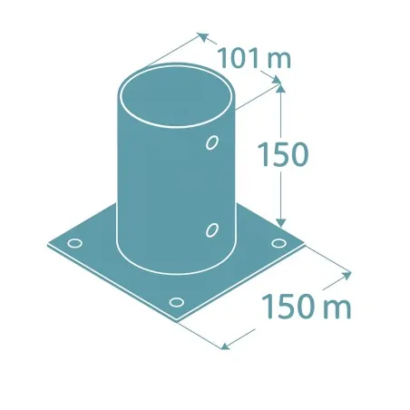 Screw-in Base for Round Wooden Beam Ø10 cm