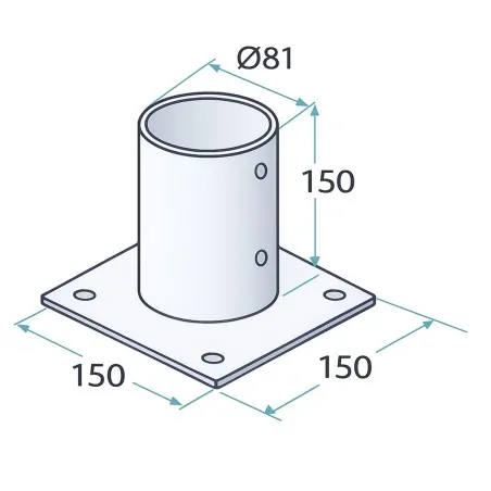 Screw-in Base for Round Wooden Beam Ø8 cm