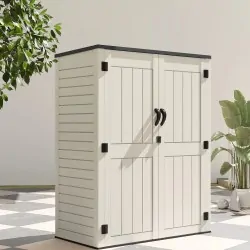 Waterproof HDPE Outdoor Storage Cabinet – With 2 Metal Shelves