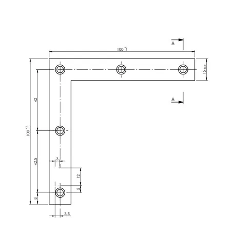 Wood Connector Angle Bracket 100×100×15 mm