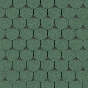 Green Curved Asphalt Shingle 3m²
