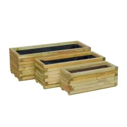 Wooden Rectangular Planter 28(h) x 30 x 70cm