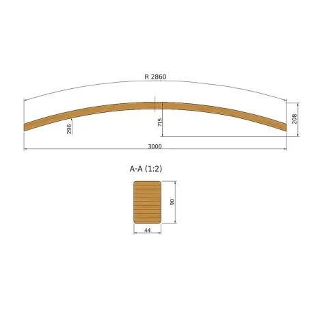 Wooden Arch 4,4 x 9 x 300 cm