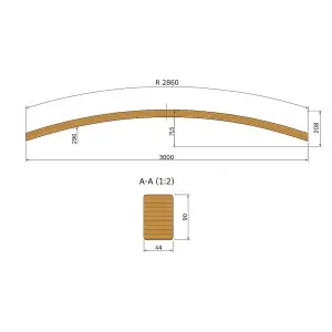 Αψίδα ξύλου 4,4 x 9 x 300εκ.