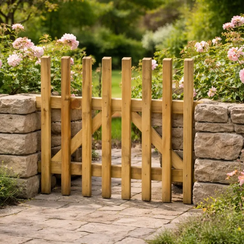 Wooden Picket Fence Gate 90x100cm