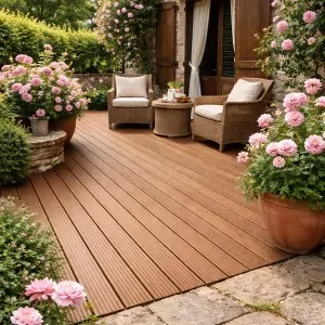 Outdoor Bamboo Decking 2×14×185 cm – Brown