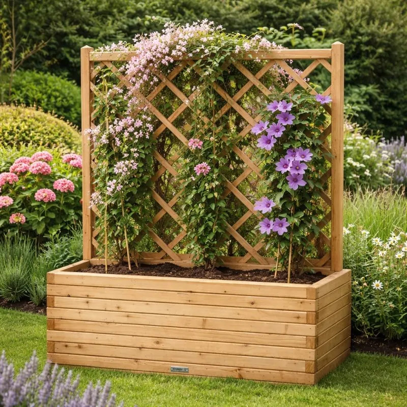 Wooden planter trellis 120(h) x 110cm