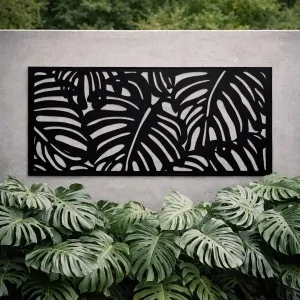 Outdoor Wall Art Panel Monstera114 x 57 cm