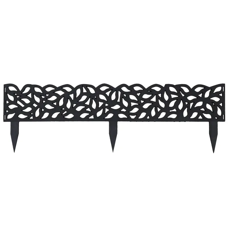 Falling Leaves Garden Edging 90×15 cm – Black