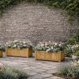 Granada Rectangular Wooden Planter 45x50x100cm