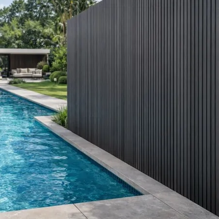 3D WPC Wall Cladding Slat Panel Grey 2.5x22x290cm - Co-Extrusion Wood Composite