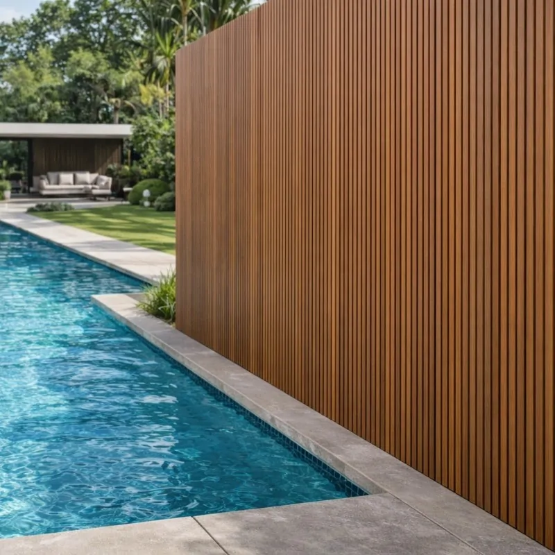 3D WPC Wall Cladding Slat Panel Coffee Brown 2.5x22x290cm - Co-Extrusion Wood Composite