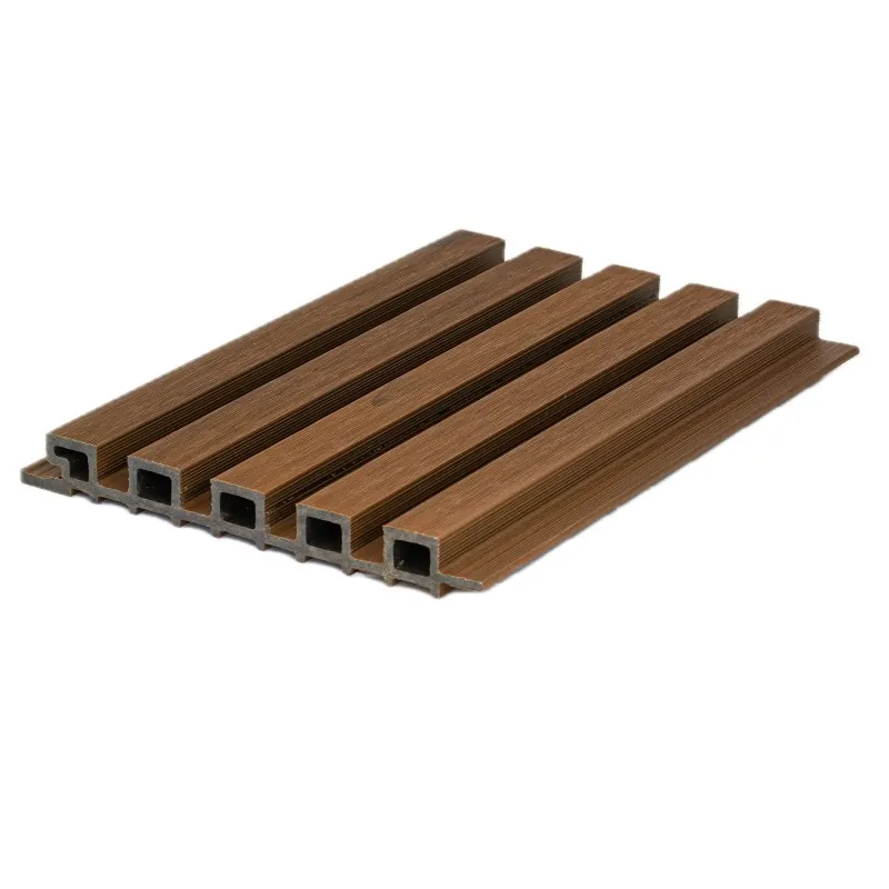 3D WPC Wall Cladding Slat Panel Coffee Brown 2.5x22x290cm - Co-Extrusion Wood Composite