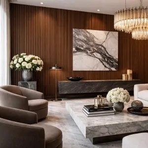 3D WPC Wall Cladding Slat Panel Coffee Brown 2.5x22x290cm - Co-Extrusion Wood Composite