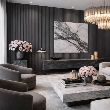 3D WPC Wall Cladding Slat Panel Grey 2.5x22x290cm - Co-Extrusion Wood Composite