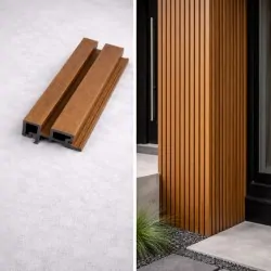 L trim for gladding 3D 4,6 x 8,9 x 290cm - brown