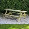 Wooden Picnic Table 200x151cm | Scandinavian Wood Seats 6-8
