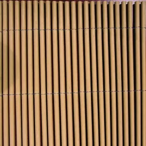 LOP® Double-Sided Synthetic Reed Fence 100 × 300 cm – Light Brown