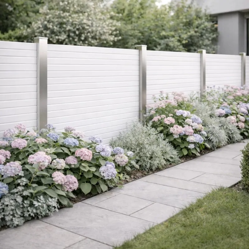 WPC striped fencing board 2 x 12 x 360cm - white