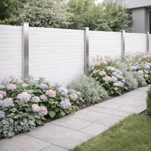 WPC striped fencing board 2 x 12 x 360cm - white