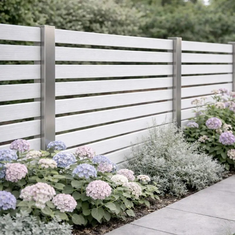 WPC striped fencing board 2 x 12 x 360cm - white