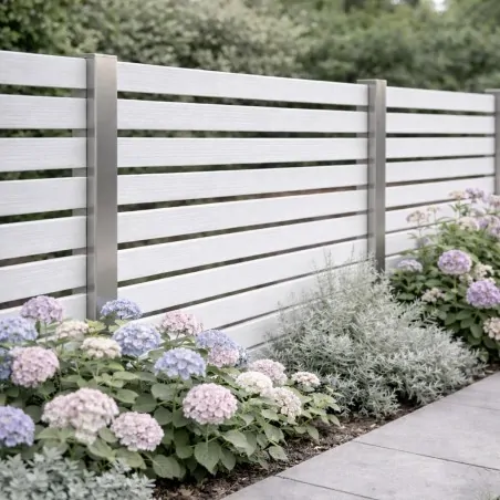 WPC striped fencing board 2 x 12 x 360cm - white