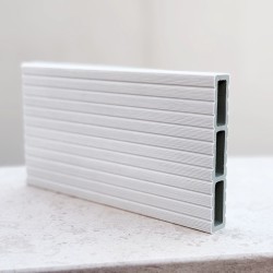WPC σανίδα περίφραξης γραμμωτή 2 x 12 x 360εκ. - λευκό