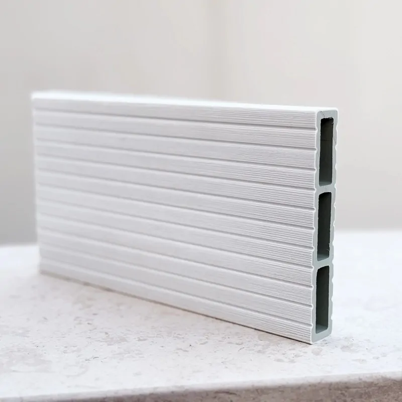 WPC striped fencing board 2 x 12 x 360cm - white