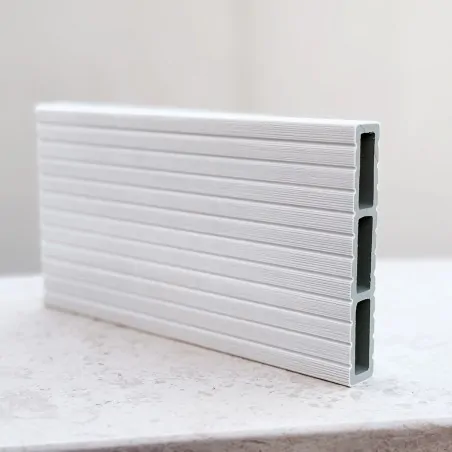 WPC σανίδα περίφραξης γραμμωτή 2 x 12 x 360εκ. - λευκό