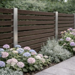 WPC striped fencing board 2 x 12 x 360cm - brown