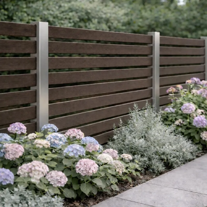 WPC striped fencing board 2 x 12 x 360cm - brown