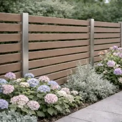 WPC striped fencing board 2 x 12 x 360cm - light brown