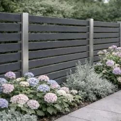 WPC striped fencing board 2 x 12 x 360cm - dark grey