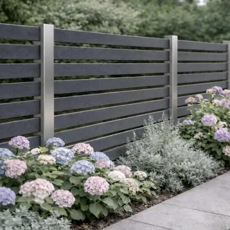 WPC striped fencing board 2 x 12 x 360cm - dark grey