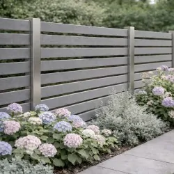 WPC striped fencing board 2 x 12 x 360cm - light grey