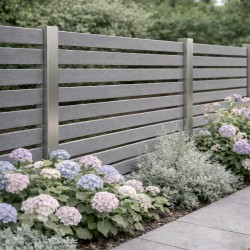 WPC σανίδα περίφραξης γραμμωτή 2 x 12 x 360εκ. - γκρι ανοιχτό