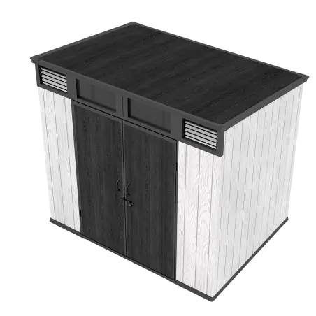 PP Garden Shed 230x229x237 cm with Metal Frame
