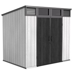 PP Garden Shed 230x229x237 cm with Metal Frame