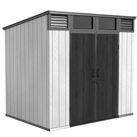 PP Garden Shed 230x229x237 cm with Metal Frame